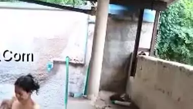 Teen Desi skinny doesn't know a voyeur films her taking a XXX shower