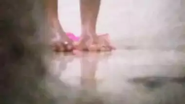 Real Indian Mausi hairy pussy big boobs bathing Hidden Camer