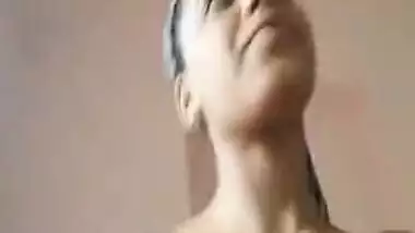 Desi man coaxes GF to film video in which she play with own XXX tits