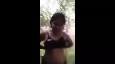 Desi couple records sex video during which boy plays with GF's XXX tits