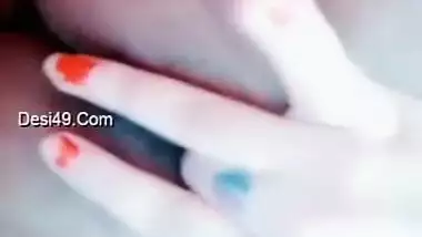 Lovely Desi teen moans while fingering own wet XXX vagina at home
