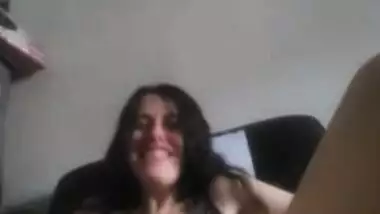 Dirty Talking Hairy Pink Pussy Slut on a Free Chair Pulls up Dress & Spreads Huge Vagina Shows Clit