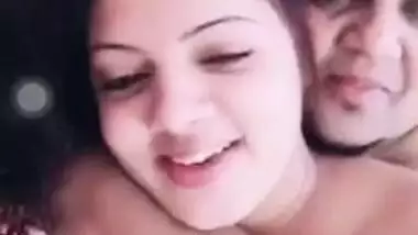 Boyfriend is hugging the Desi lovely while she is talking about porn