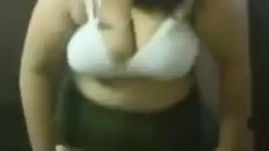 Desi beauty with hairy XXX cunt takes her sex tits to light too
