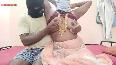 Mustached man in a mask and Desi XXX partner have sex on the camera