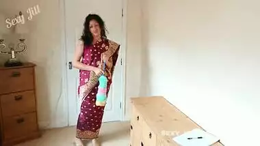 Indian maid in red saree molested, , d, gagged and to fuck her boss against her will - hindi audio POV Indian