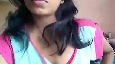 Desi girl self boob press