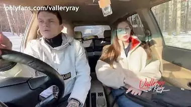 Meeting with stepsister after school ended with blowjob in the car
