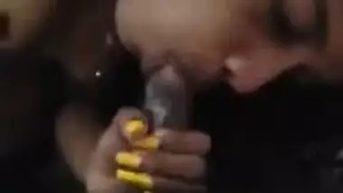 Young indian wife gives blowjob and take cum in mouth for promotion