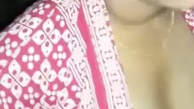 Sexy wife boobs pressing by husband on cam