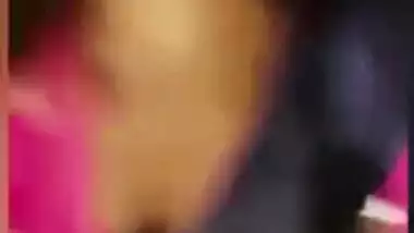 XXX affair of amazing Desi woman in sari who takes boobies out at home