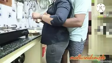 Newly married kerala wife romance at kitchen